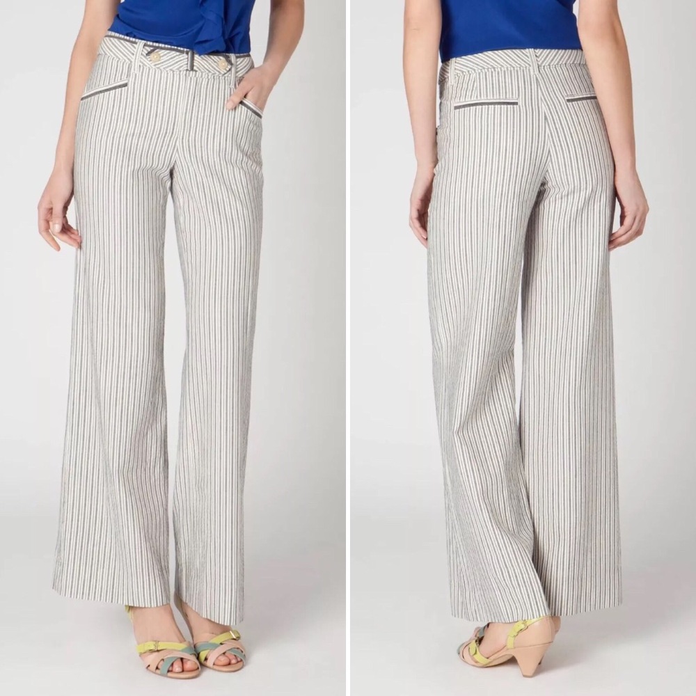 Anthropologie Cartonnier Seersucker Wide Leg Pants